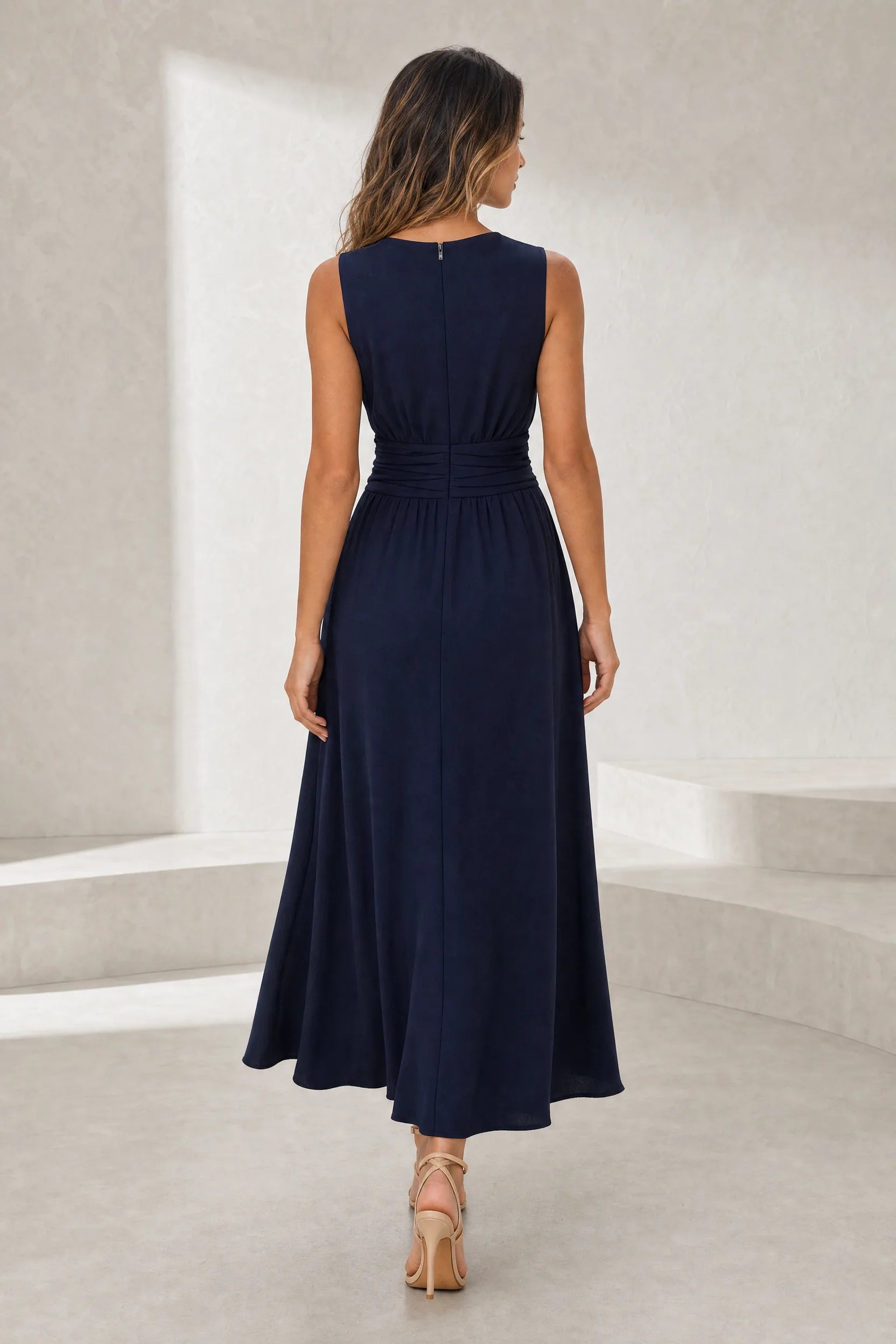 Robe longue fluide taille drapée | Lounelle Paris