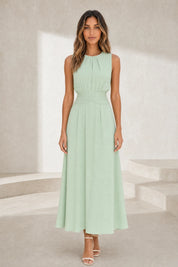 Robe longue fluide taille drapée | Lounelle Paris