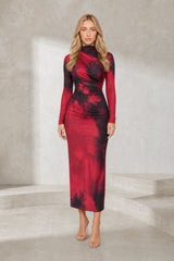 Robe longue rouge moulante