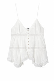 Top à bretelles dentelle volanté | Lounelle Paris