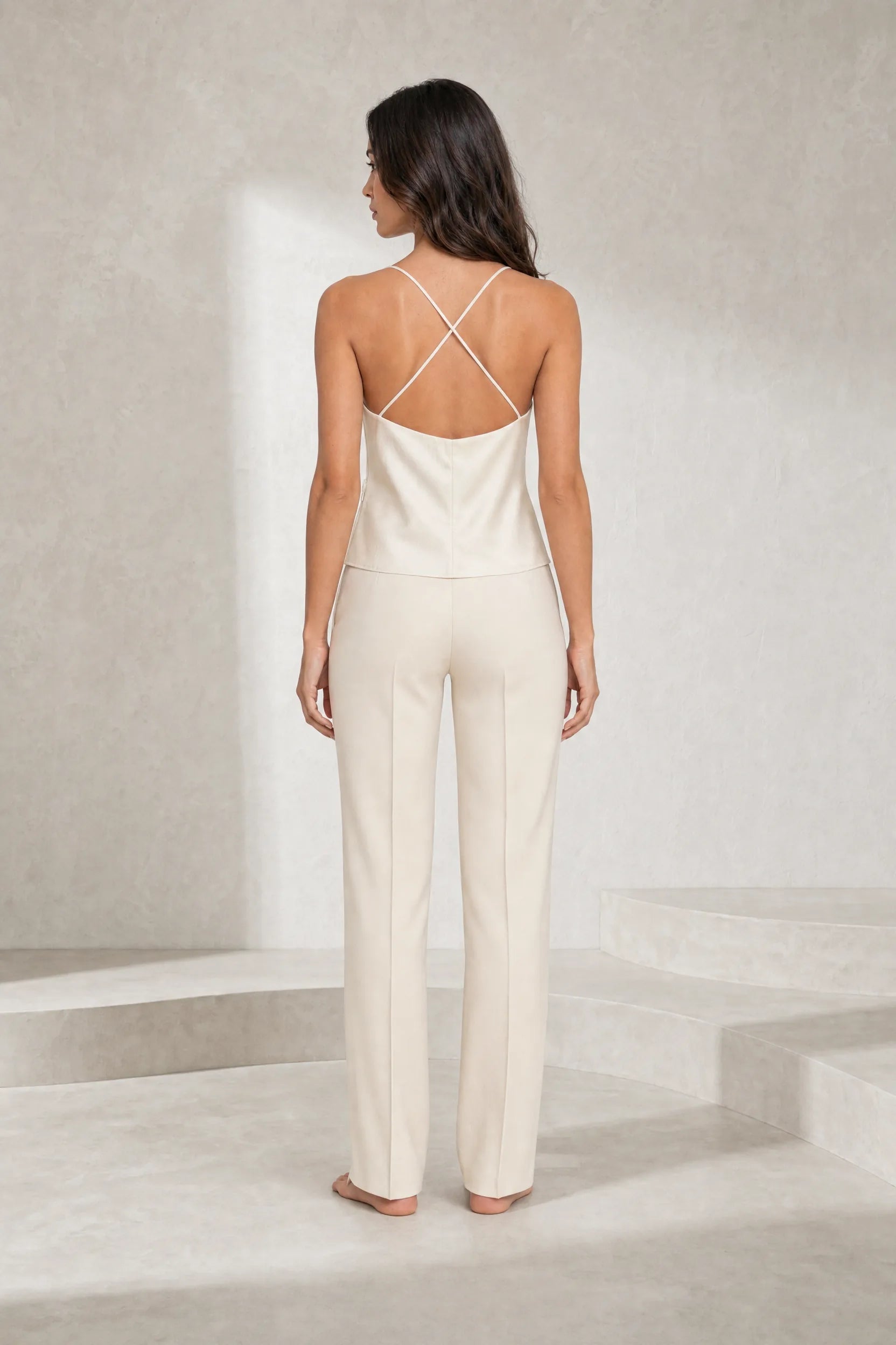 Top écru drapé dos nu | Lounelle Paris
