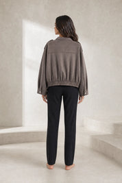 Veste ample effet suédine | Lounelle Paris