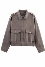 Veste ample effet suédine | Lounelle Paris