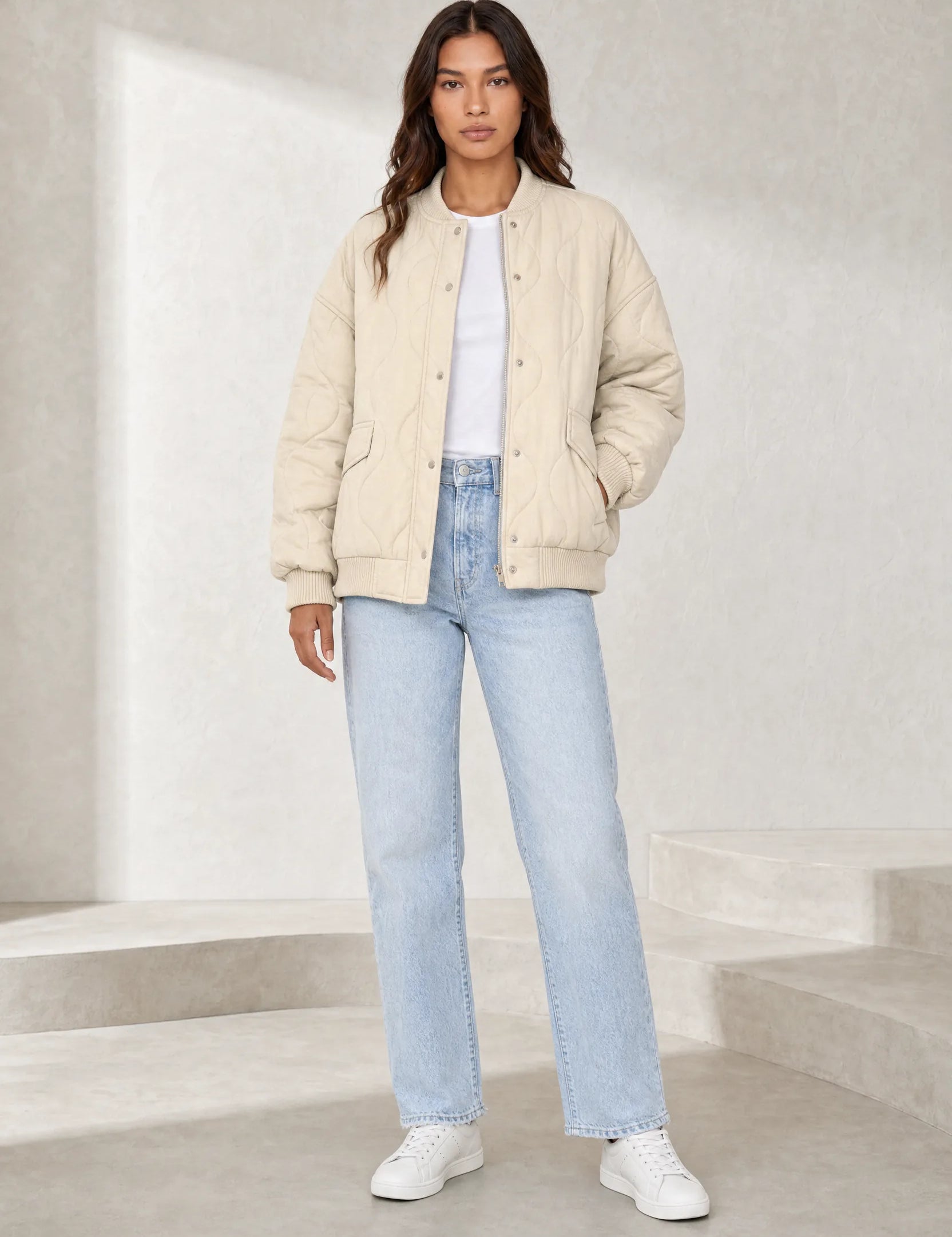 Veste matelassée ample col montant | Lounelle Paris