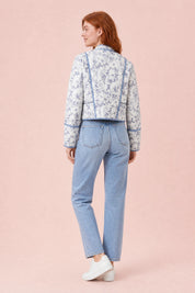 Veste matelassée blanche à imprimé floral | Vue de dos | Lounelle Paris