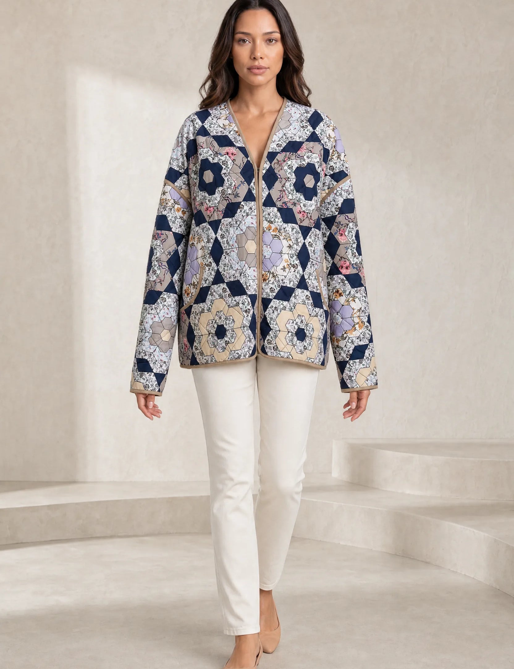 Veste matelassée imprimée réversible | Lounelle Paris
